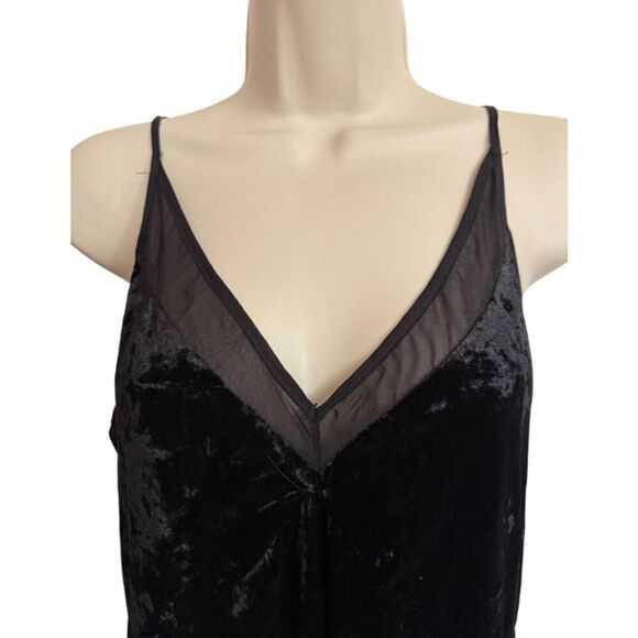 Velvet Black Spaghetti Strap Slip Dress Size M - Picture 3 of 8
